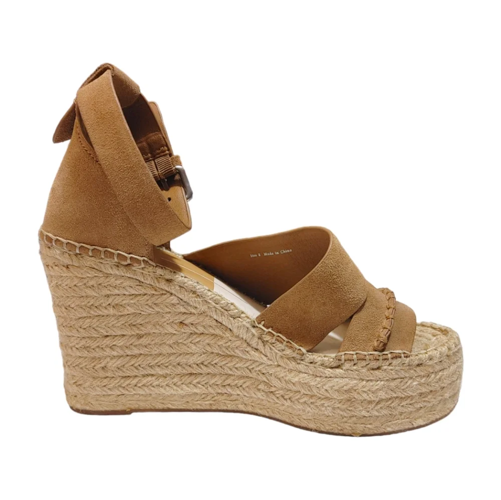Dolce Vita Suede Desi Platform Espadrille Wedge Heel Sandals Women's Size 8